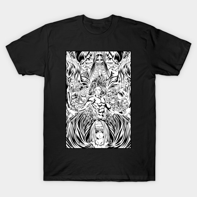 Eren Rumbling Titan T-Shirt by Planet of Tees